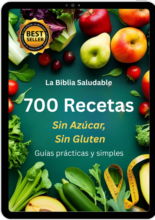 La Biblia Saludable 700 Recetas Sin Azúcar Sin Gluten + 12 BONOS