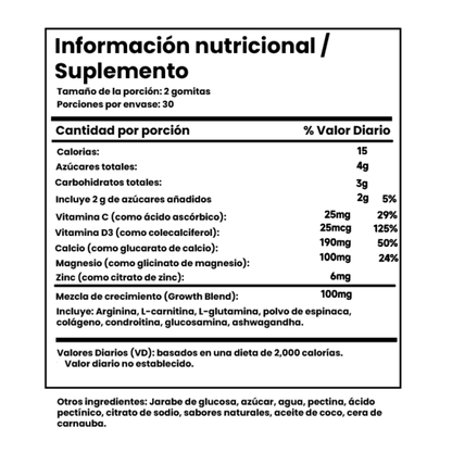 Gomitas para el crecimiento Oseo natural - AlturaX